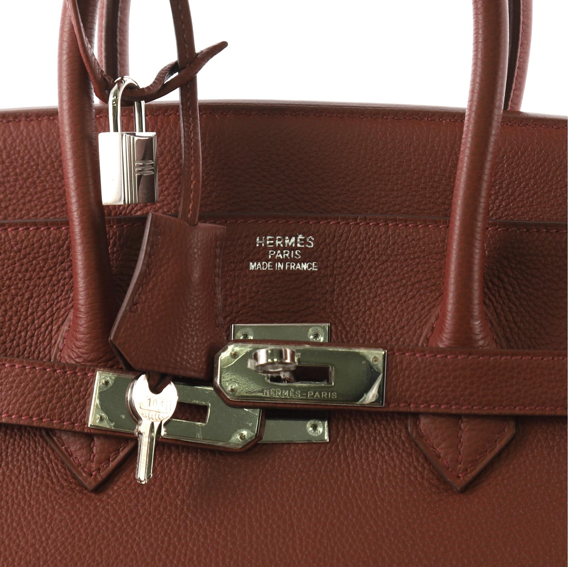 Hermes Birkin Handbag Red Togo with Palladium Hardware 35 2