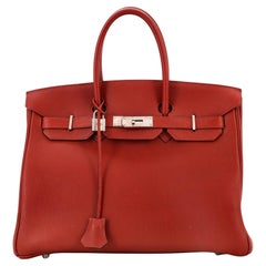 Hermes Birkin Handbag Red Togo with Palladium Hardware 35
