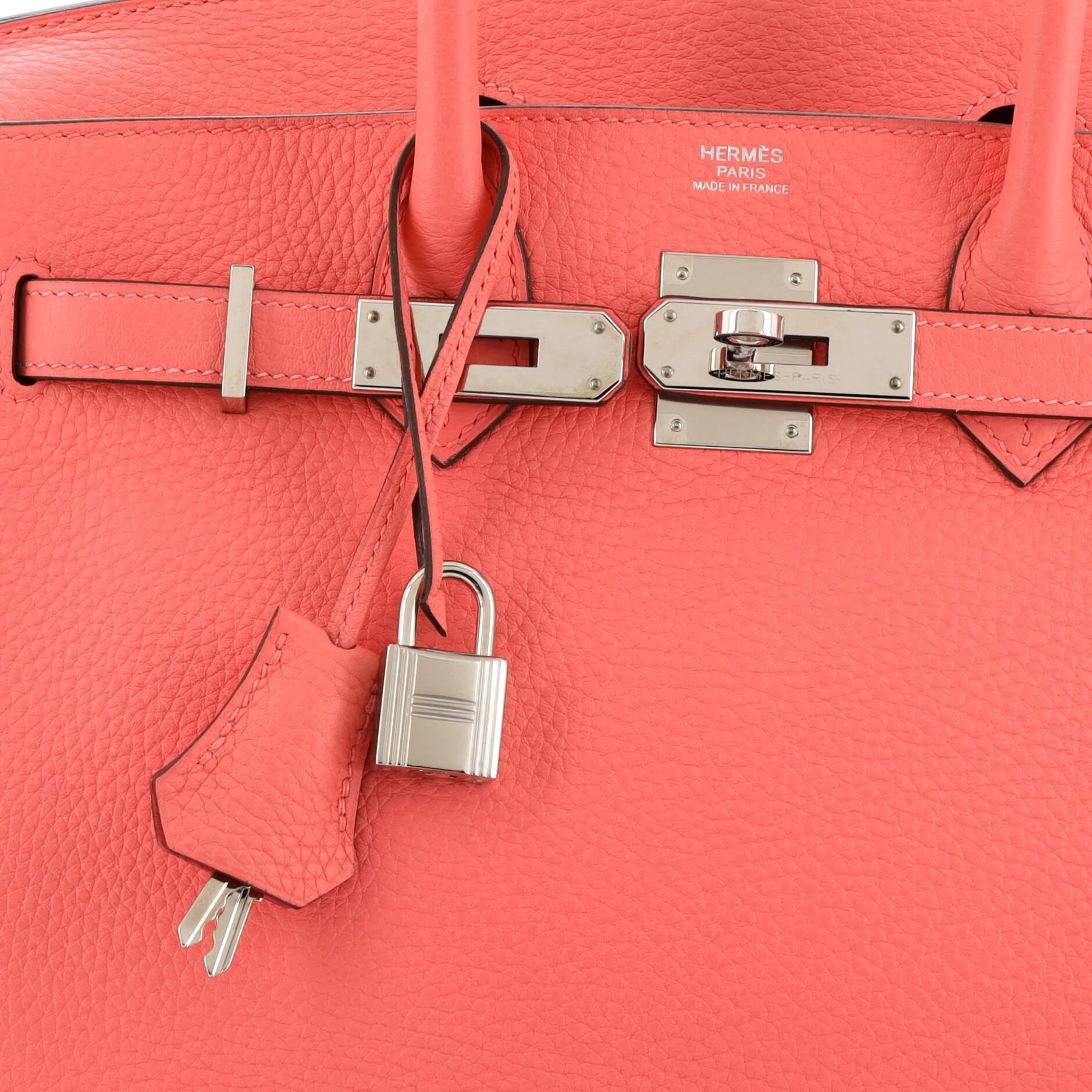 Hermes Birkin Handbag Rose Azalée Clemence with Palladium Hardware 30 3