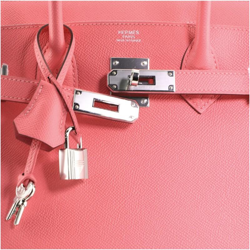 Hermes Birkin Handbag Rose Azalée Epsom with Palladium Hardware 30 2