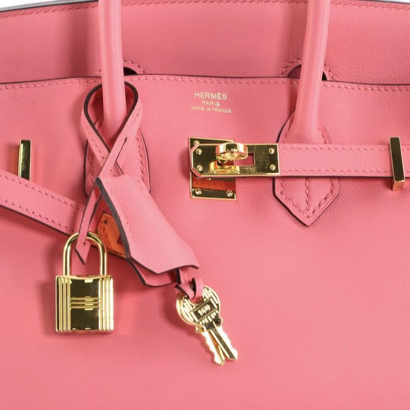 Women's or Men's Hermes Birkin Handbag Rose Azalée Swift with Gold Hardware 25