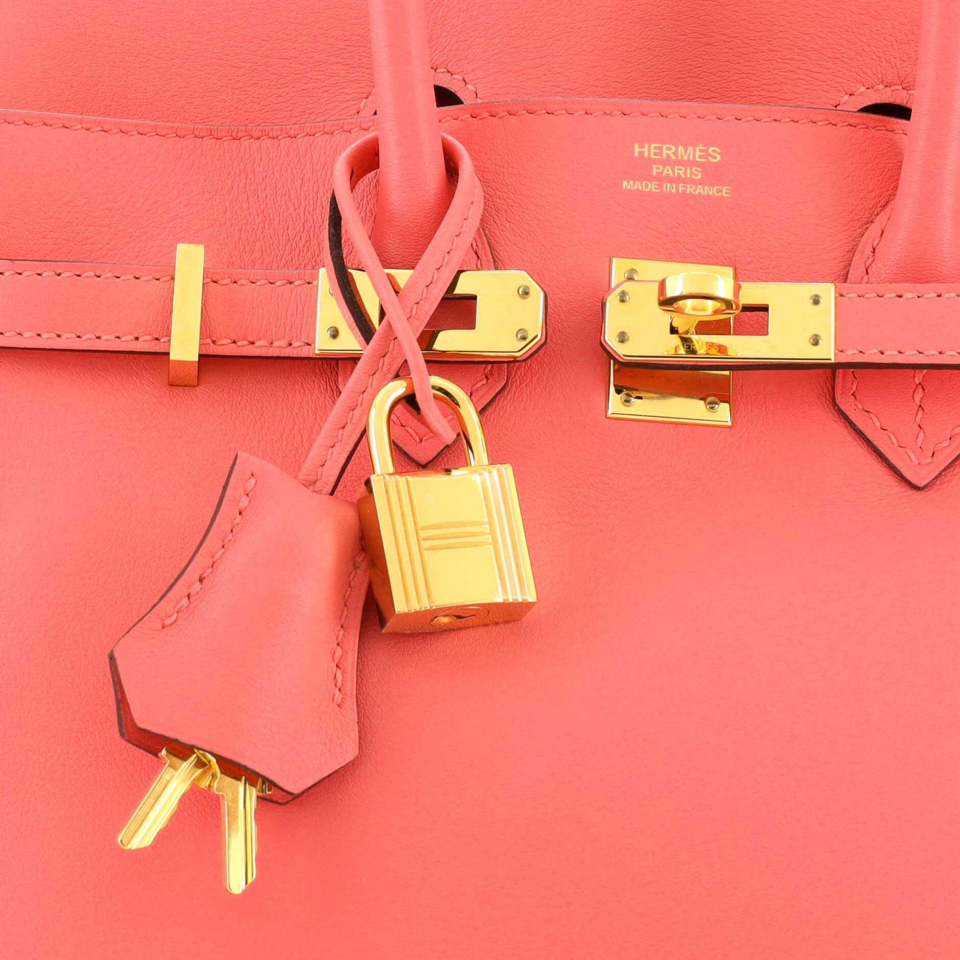 Hermes Birkin Handbag Rose Azalée Swift with Gold Hardware 25 3