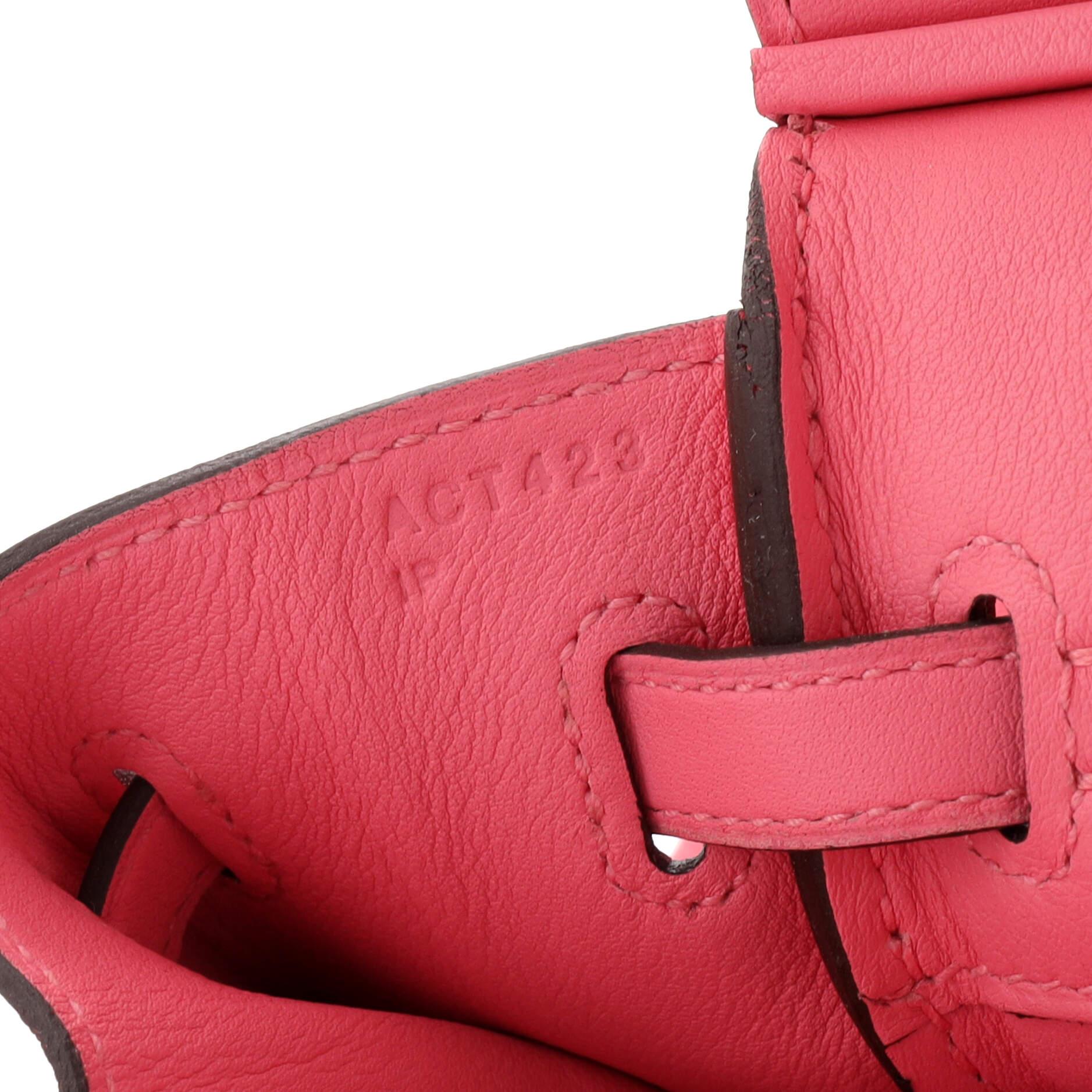 Hermes Birkin Handbag Rose Azalée Swift with Palladium Hardware 25 6