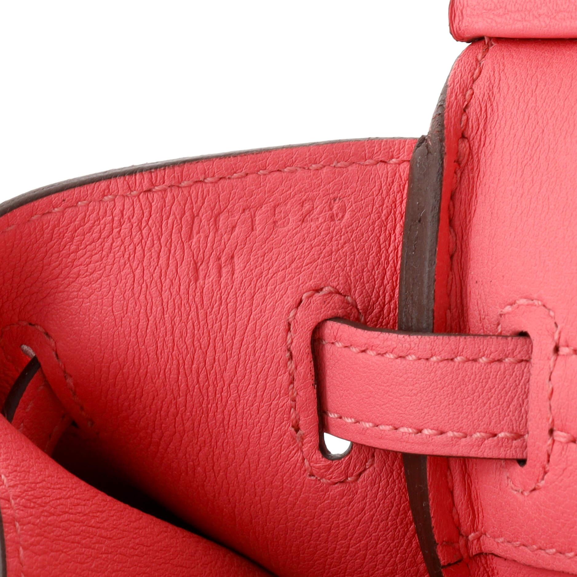 Hermes Birkin Handbag Rose Azalée Swift with Palladium Hardware 25 For Sale 7