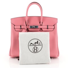 Hermes Birkin Handbag Rose Azalee Swift with Palladium Hardware 25