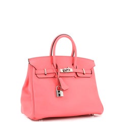 Hermes Birkin Handbag Rose Azalée Swift with Palladium Hardware 25
