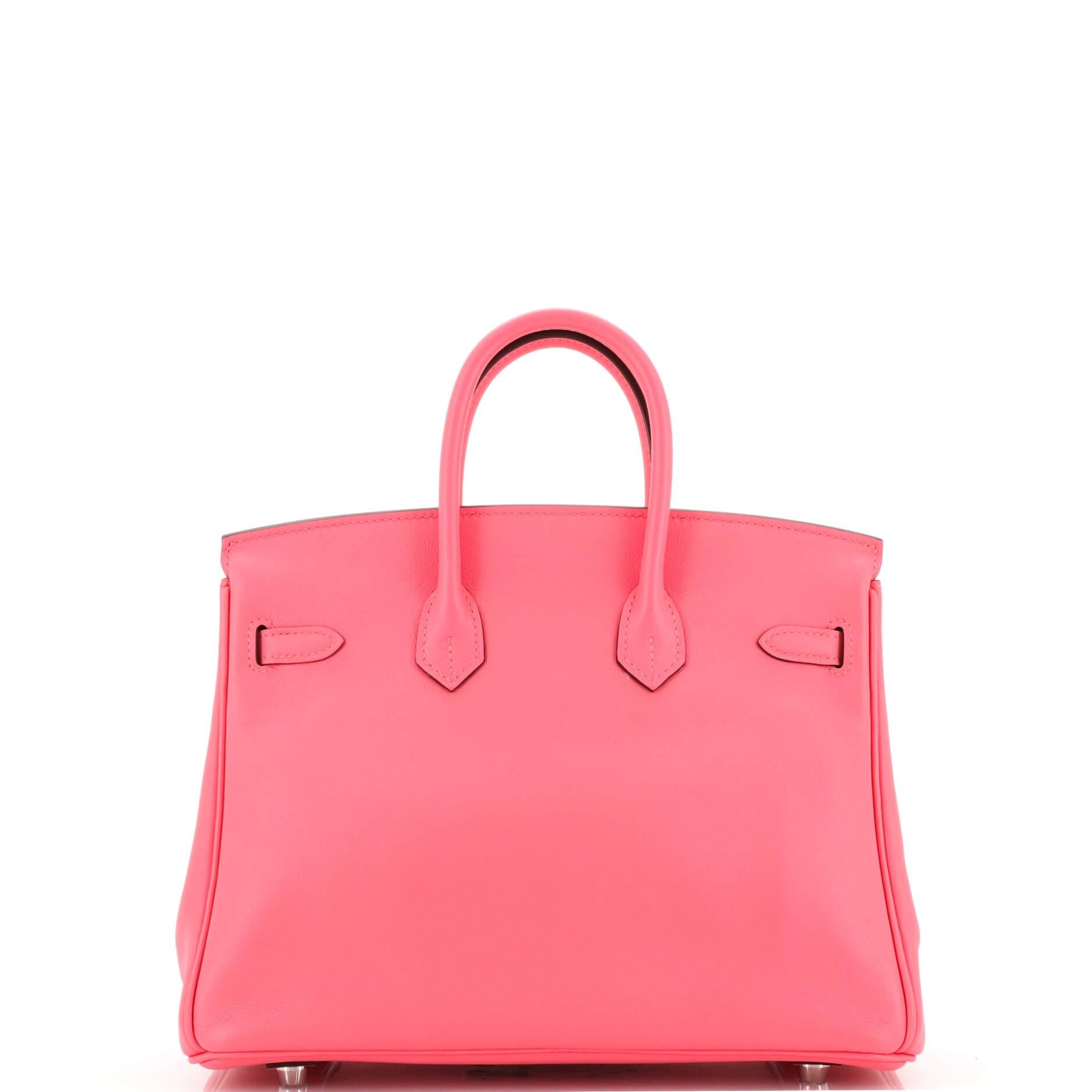 Hermes Birkin Handbag Rose Azalée Swift with Palladium Hardware 25 For ...