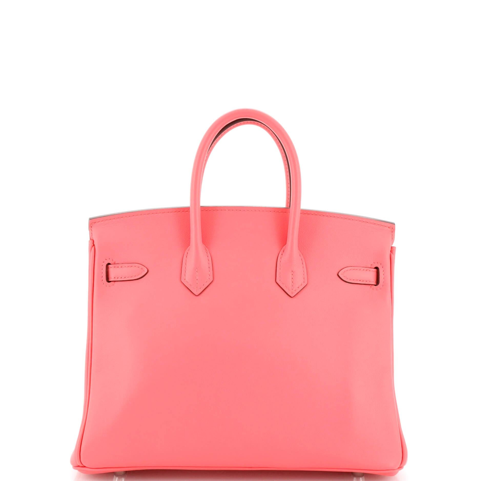 Women's or Men's Hermes Birkin Handbag Rose Azalée Swift with Palladium Hardware 25