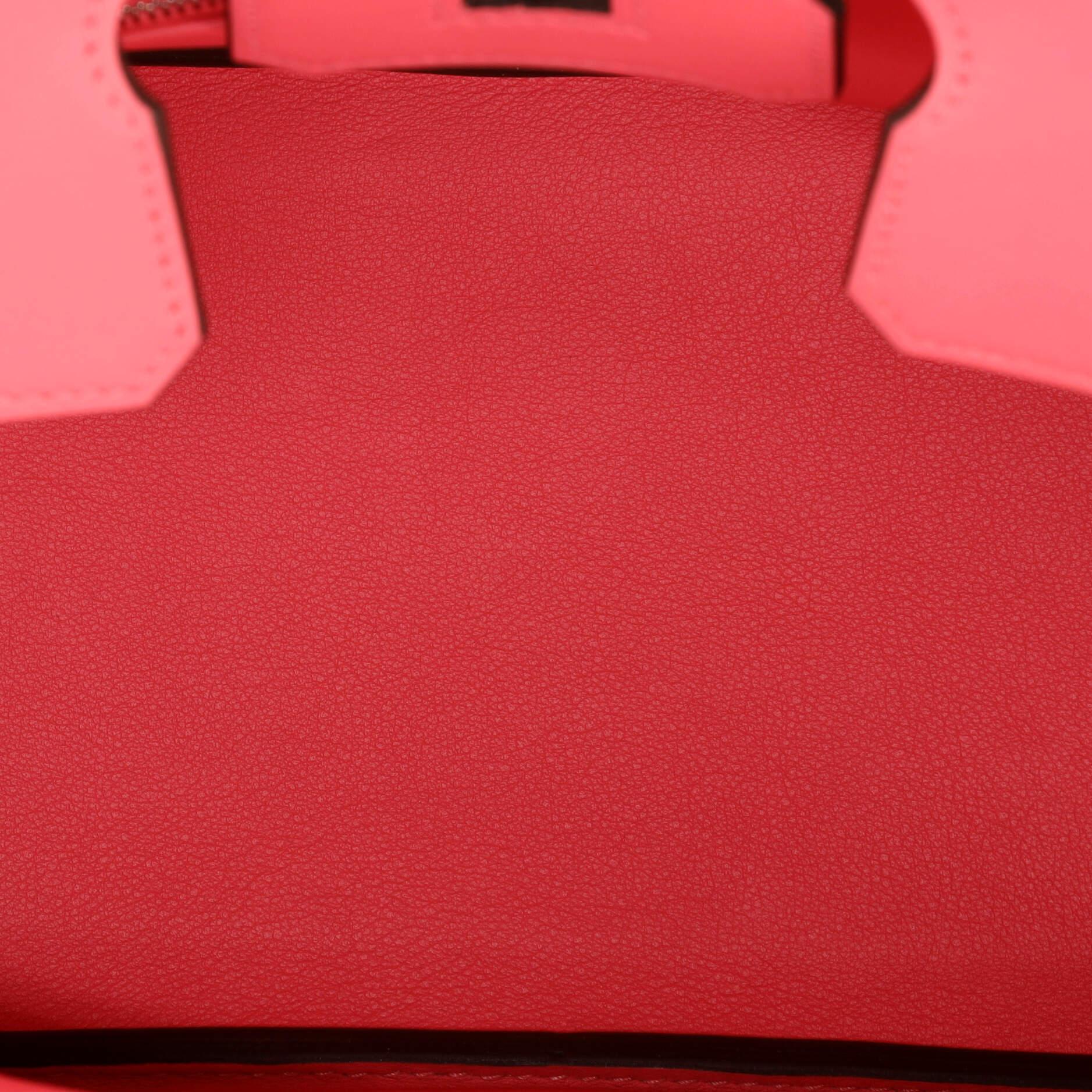 Hermes Birkin Handbag Rose Azalée Swift with Palladium Hardware 25 For Sale 2