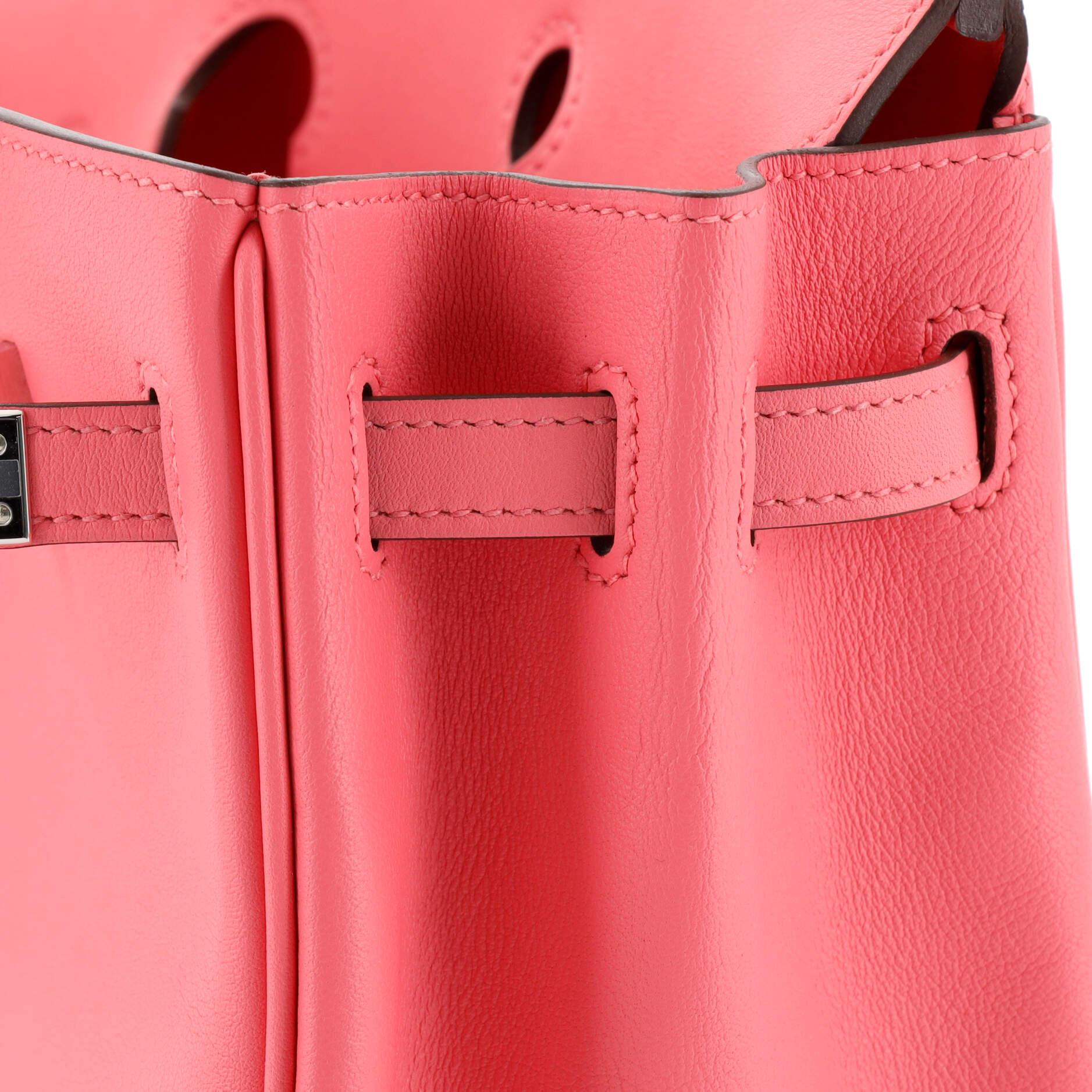 Hermes Birkin Handbag Rose Azalée Swift with Palladium Hardware 25 For Sale 4