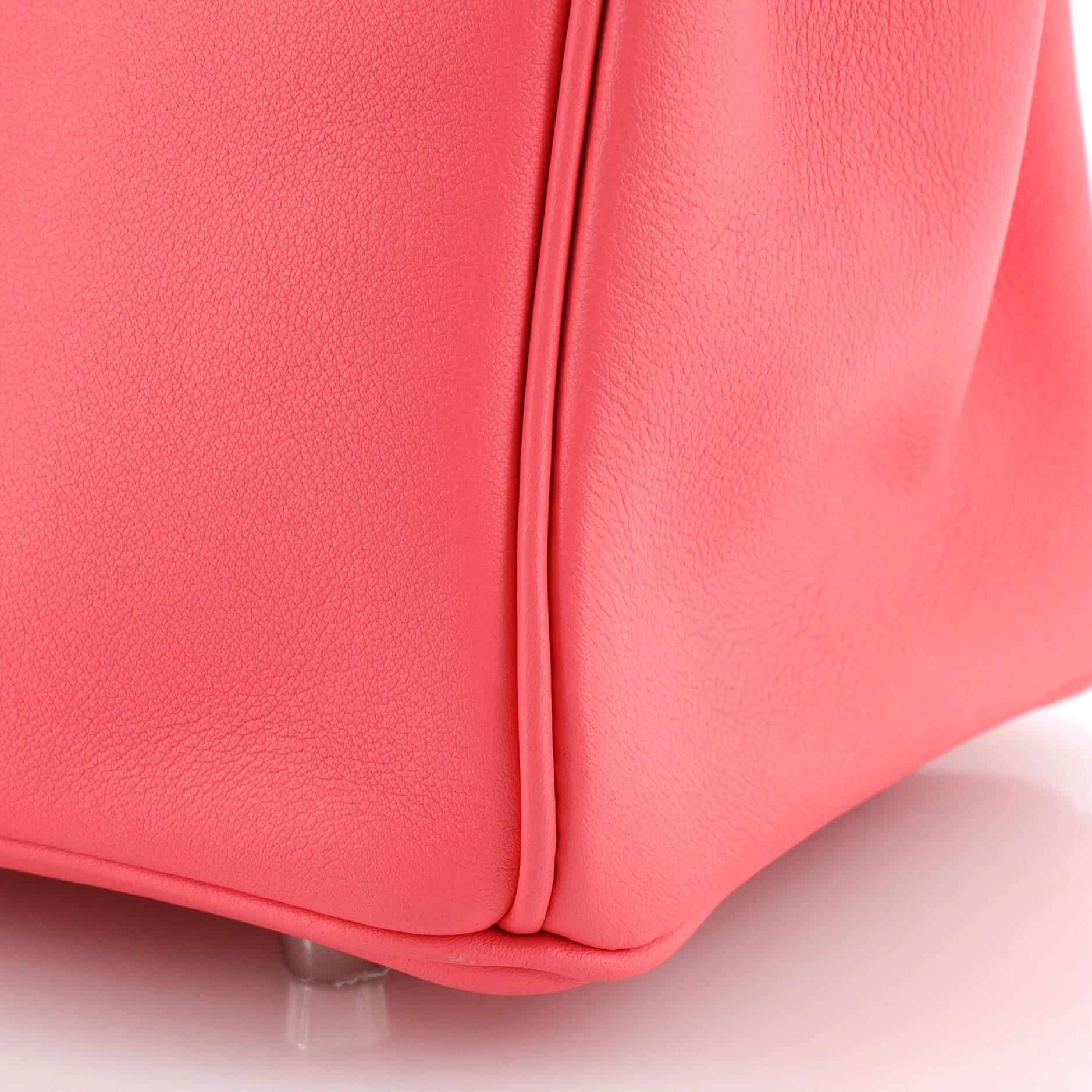 Hermes Birkin Handbag Rose Azalée Swift with Palladium Hardware 25 For Sale 5