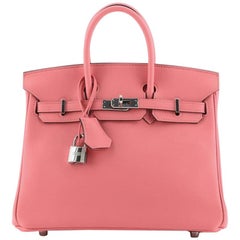 Hermes Birkin Handbag Rose Azalée Swift with Palladium Hardware 25