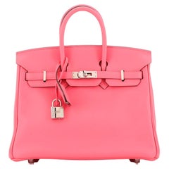 Hermes Birkin Handbag Rose Azalée Swift with Palladium Hardware 25