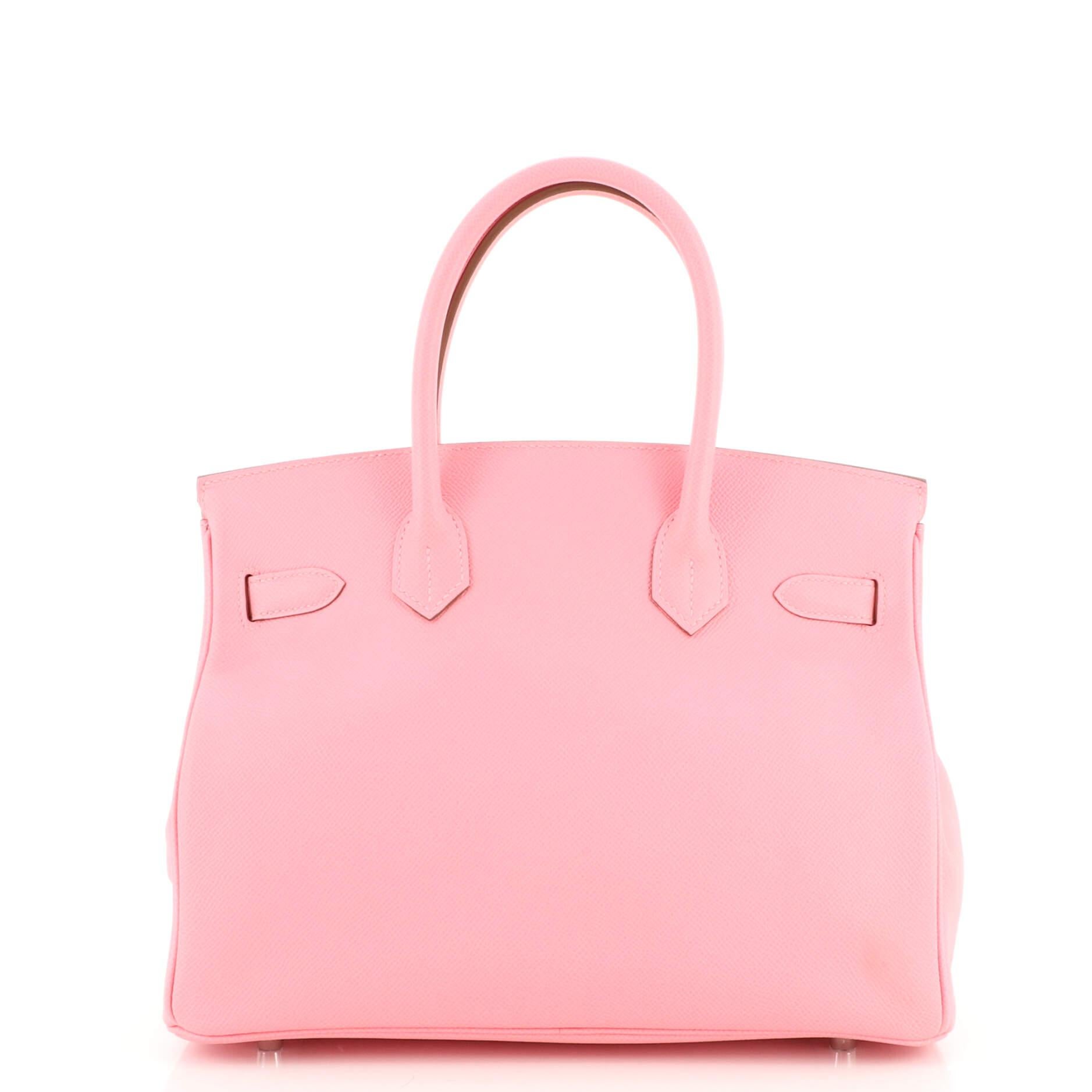 Sac à main Hermès Birkin Confetti rose en cuir Epsom avec finitions en palladium 30 État moyen à NY, NY