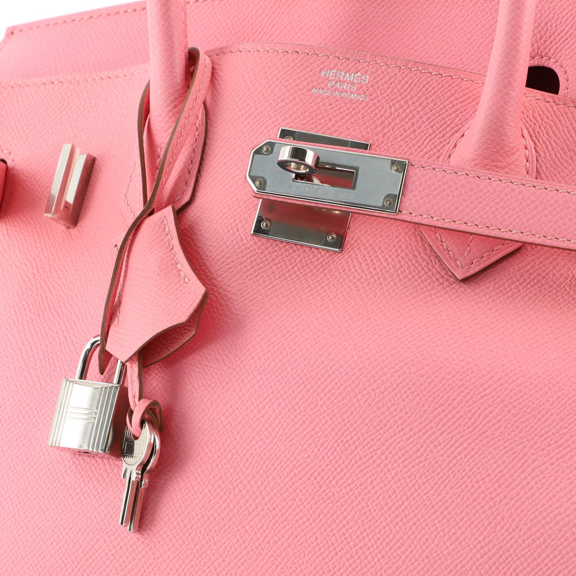 Sac à main Hermès Birkin Confetti rose en cuir Epsom avec finitions en palladium 30 2