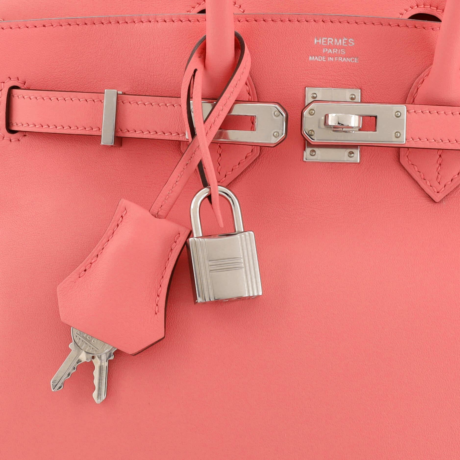 Hermes Birkin Handbag Rose D'Ete Swift with Palladium Hardware 25 3