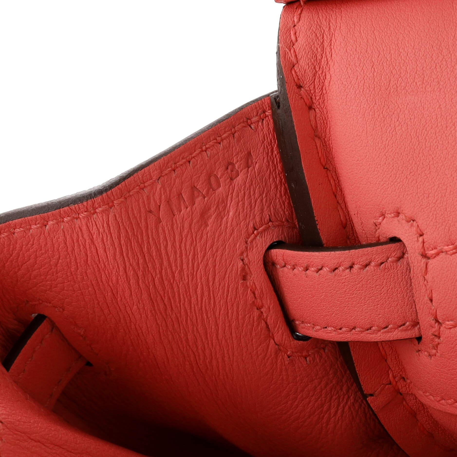 Hermes Birkin Handbag Rose D'Ete Swift with Palladium Hardware 25 5