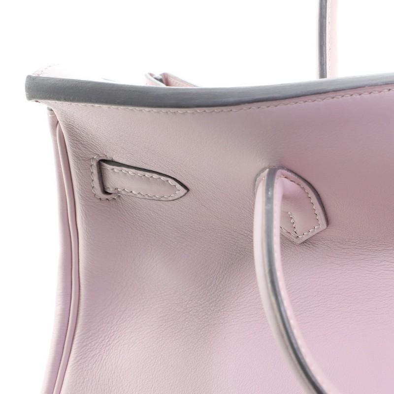 Women's or Men's Hermes Birkin Handbag Rose Dragée Swift with Palladium Hardware 25