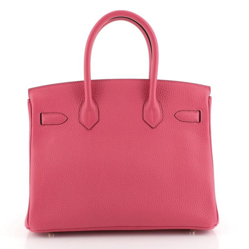 Pink Hermes Birkin Handbag Rose Extreme Clemence With Gold Hardware 30