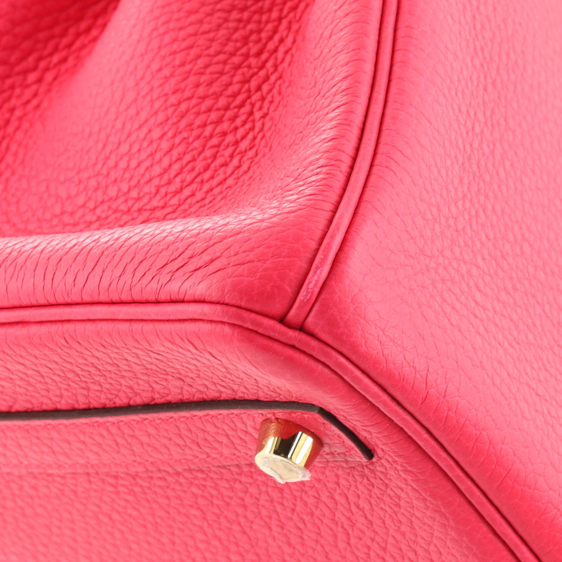Hermes Birkin Handbag Rose Extreme Clemence with Gold Hardware 30 3