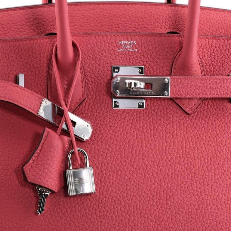 Hermes Birkin Handbag Rose Extreme Clemence with Palladium Hardware 30 ...