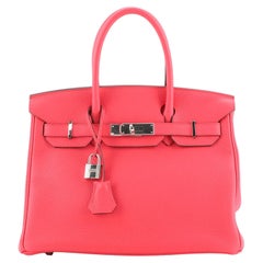  Hermes Birkin Handbag Rose Extreme Clemence with Palladium Hardware 30