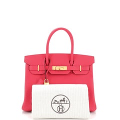 Hermes Birkin Handbag Rose Extreme Epsom with Gold Hardware 30