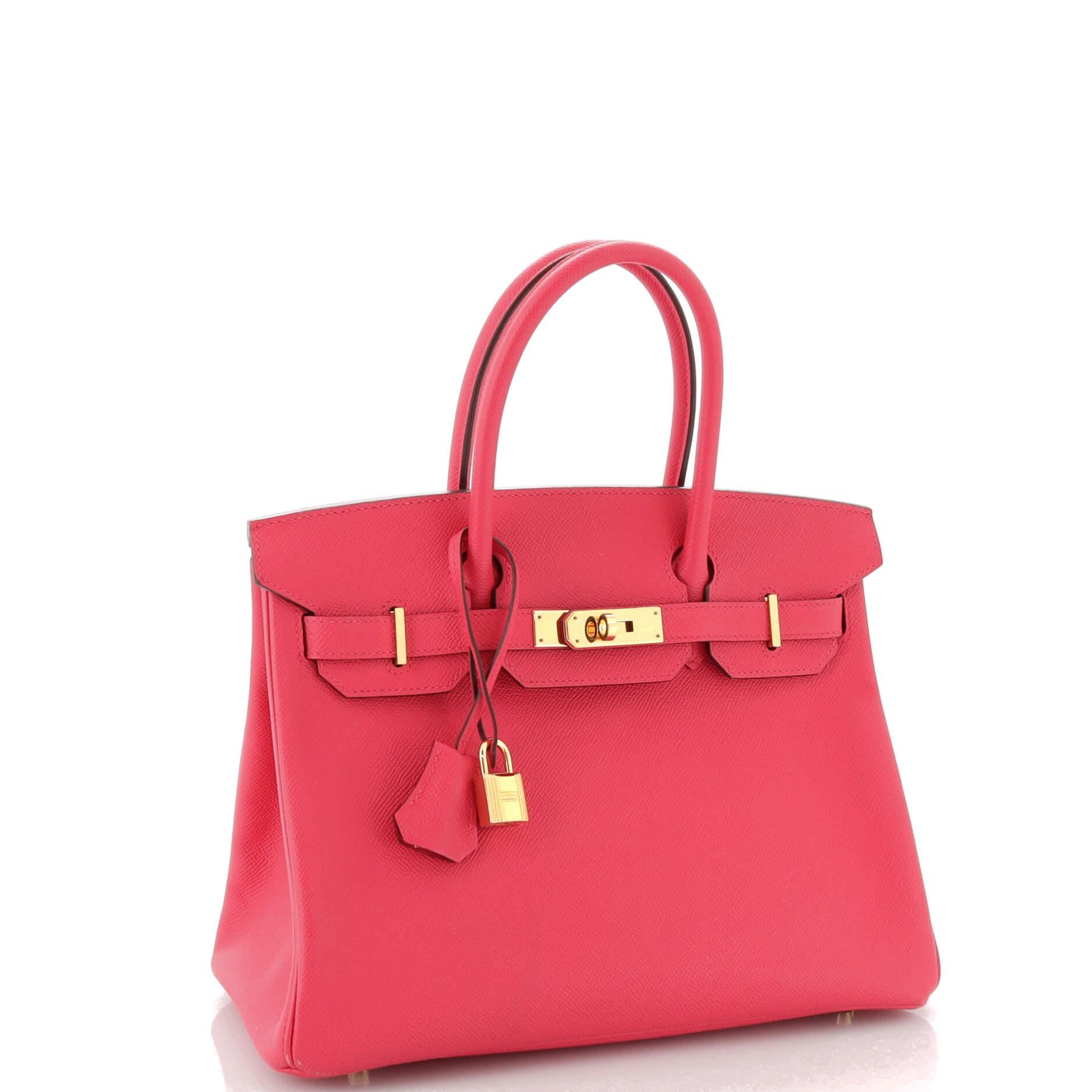 Hermes Birkin Handbag Rose Extreme Epsom with Gold Hardware 30 In Good Condition For Sale In NY, NY