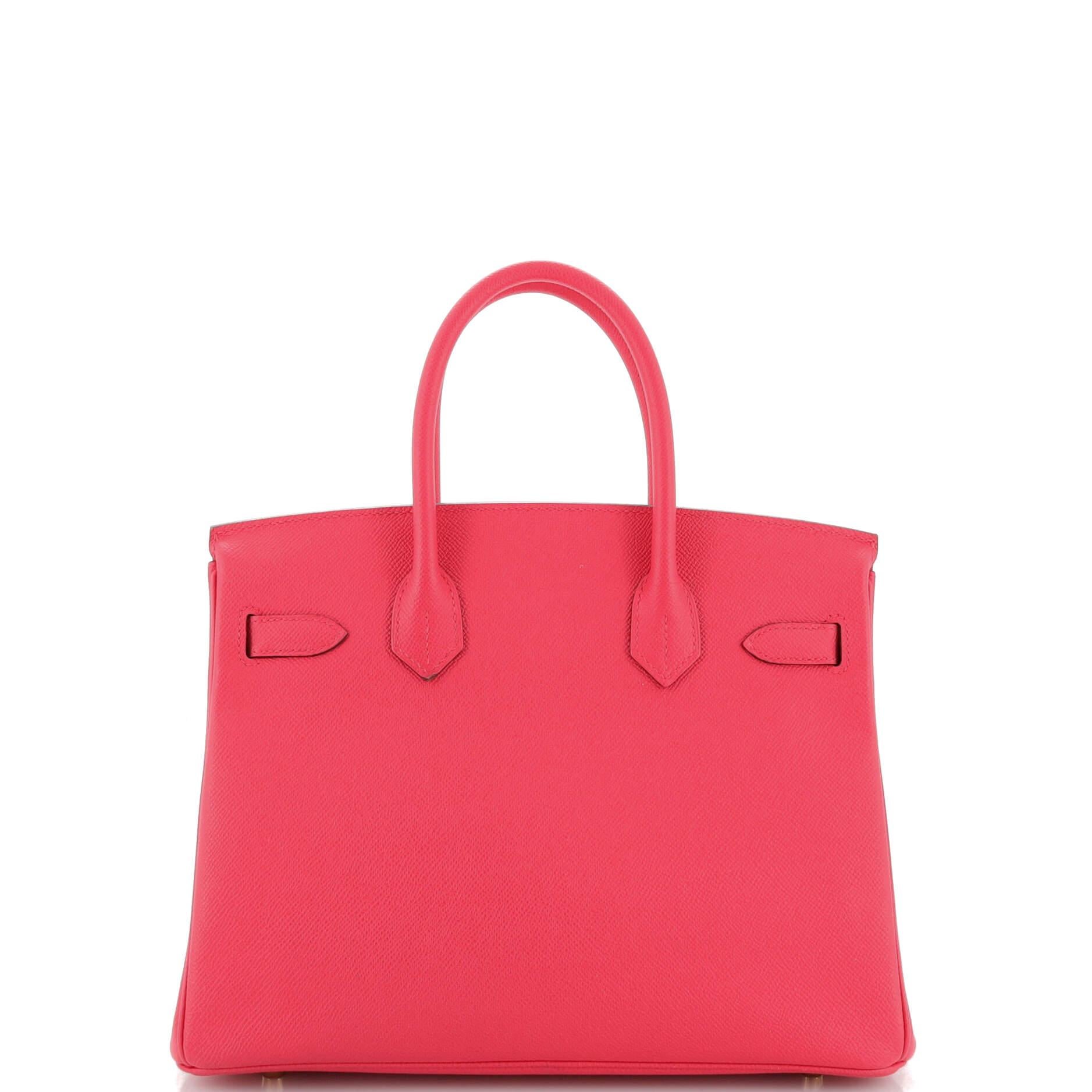 Women's or Men's Hermes Birkin Handbag Rose Extreme Epsom with Gold Hardware 30 For Sale