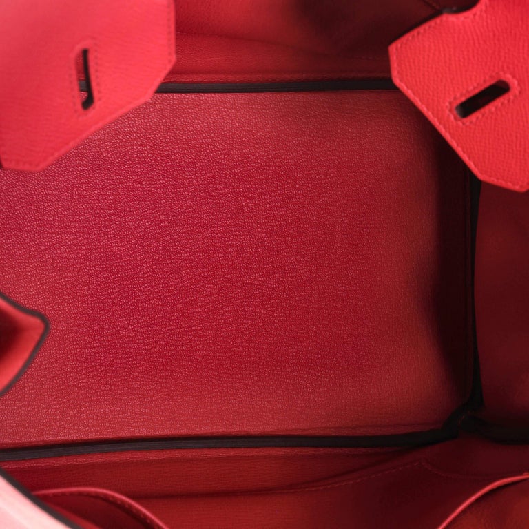 Hermes Birkin Handbag Rose Extreme Epsom with Gold Hardware 30 For Sale