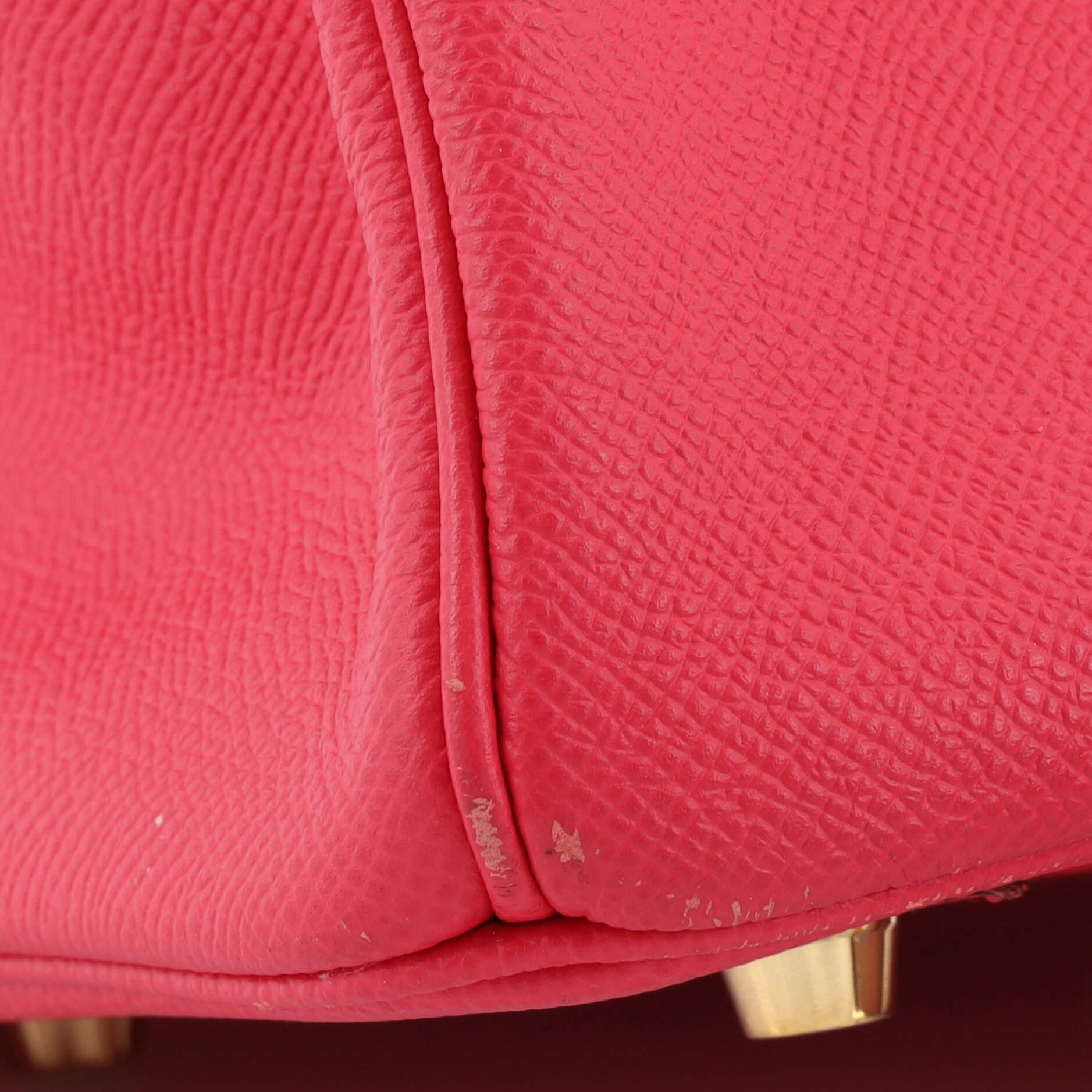 Hermes Birkin Handbag Rose Extreme Epsom with Gold Hardware 30 For Sale 5