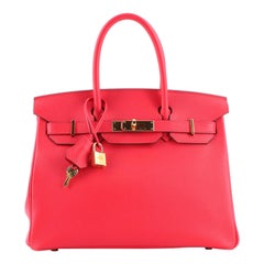 Hermes Birkin Handbag Rose Extreme Epsom with Gold Hardware 30