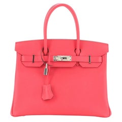 Hermes Birkin Handbag Rose Extreme Epsom with Palladium Hardware 30