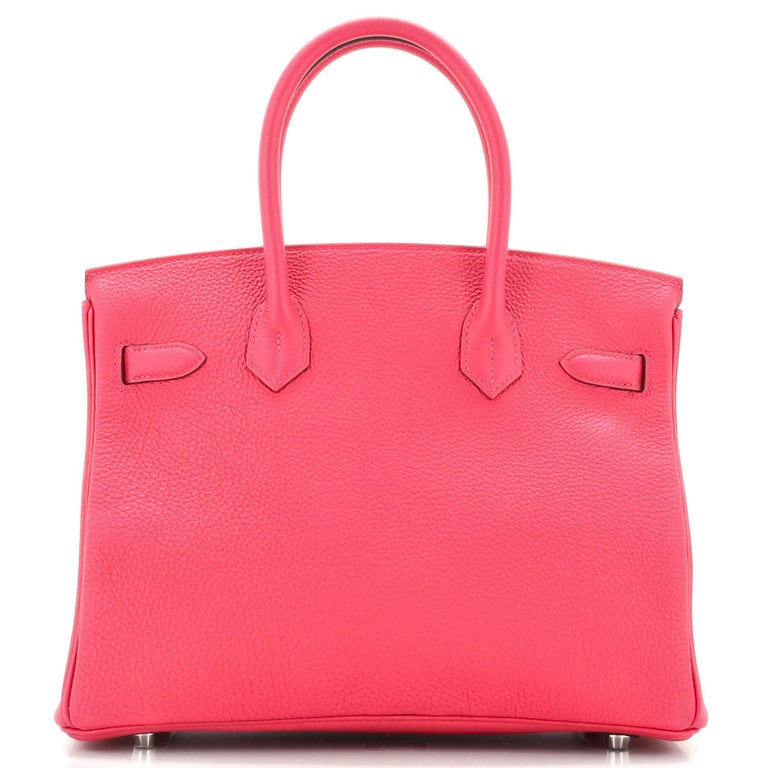 Hermes Birkin Handbag Rose Framboise Togo with Palladium Hardware 30