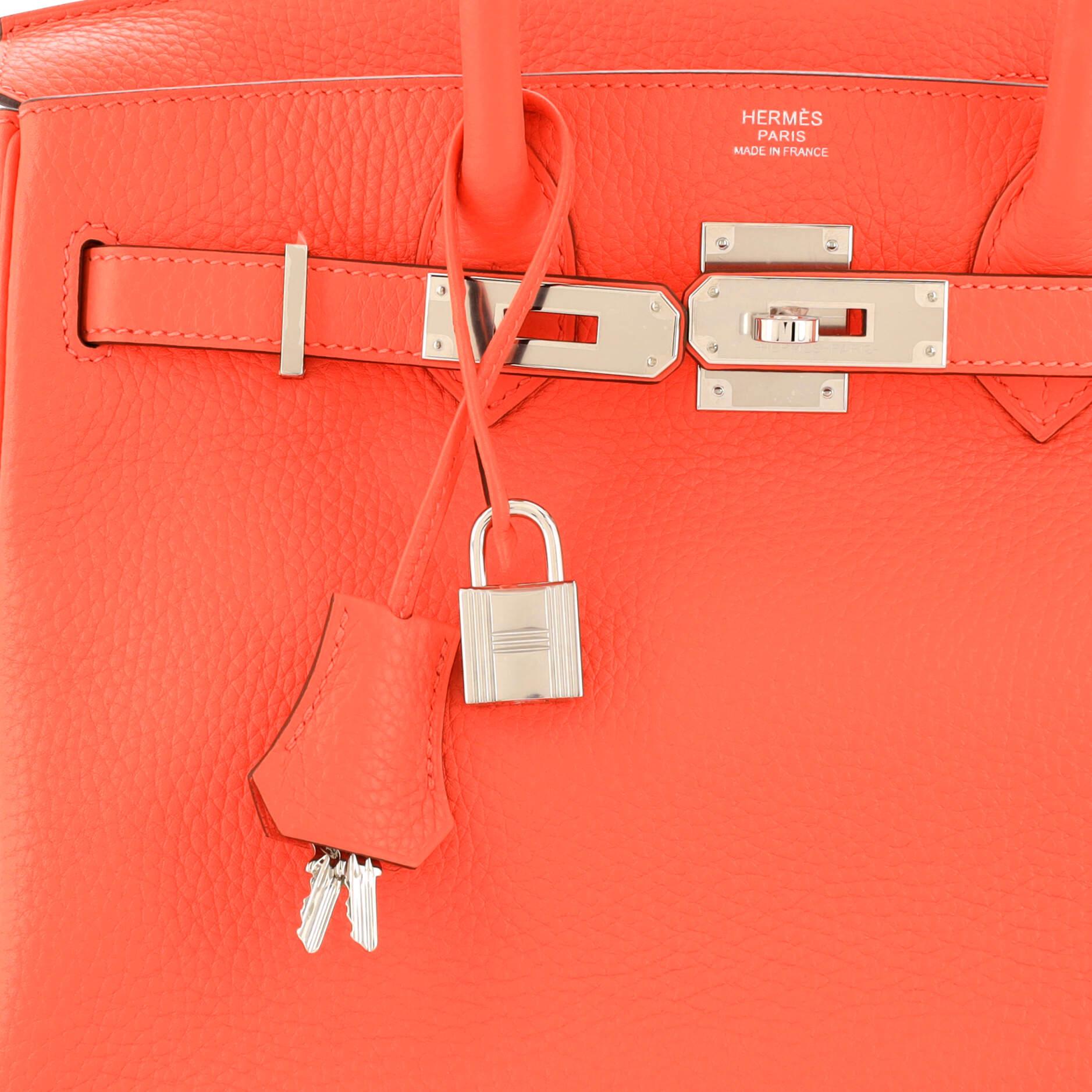 Hermes Birkin Handbag Rose Jaipur Clemence with Palladium Hardware 30 3