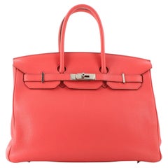 Hermes Birkin Handbag Rose Jaipur Clemence with Palladium Hardware 35