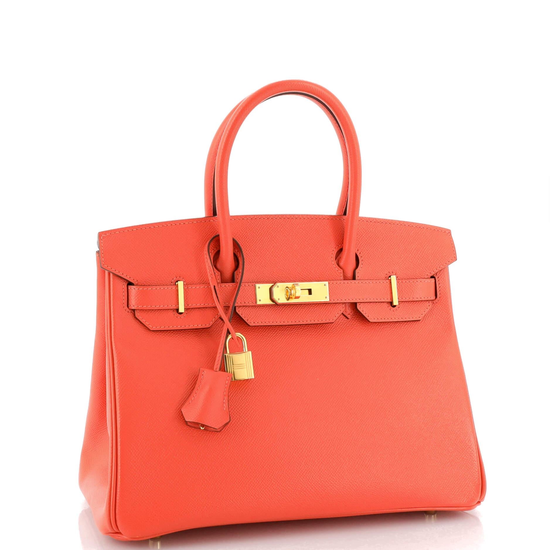 Hermes Birkin Handbag Rose Jaipur Epsom with Gold Hardware 30 In Fair Condition For Sale In NY, NY