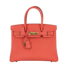 Hermes Birkin Handbag Rose Jaipur Epsom with Gold Hardware 30