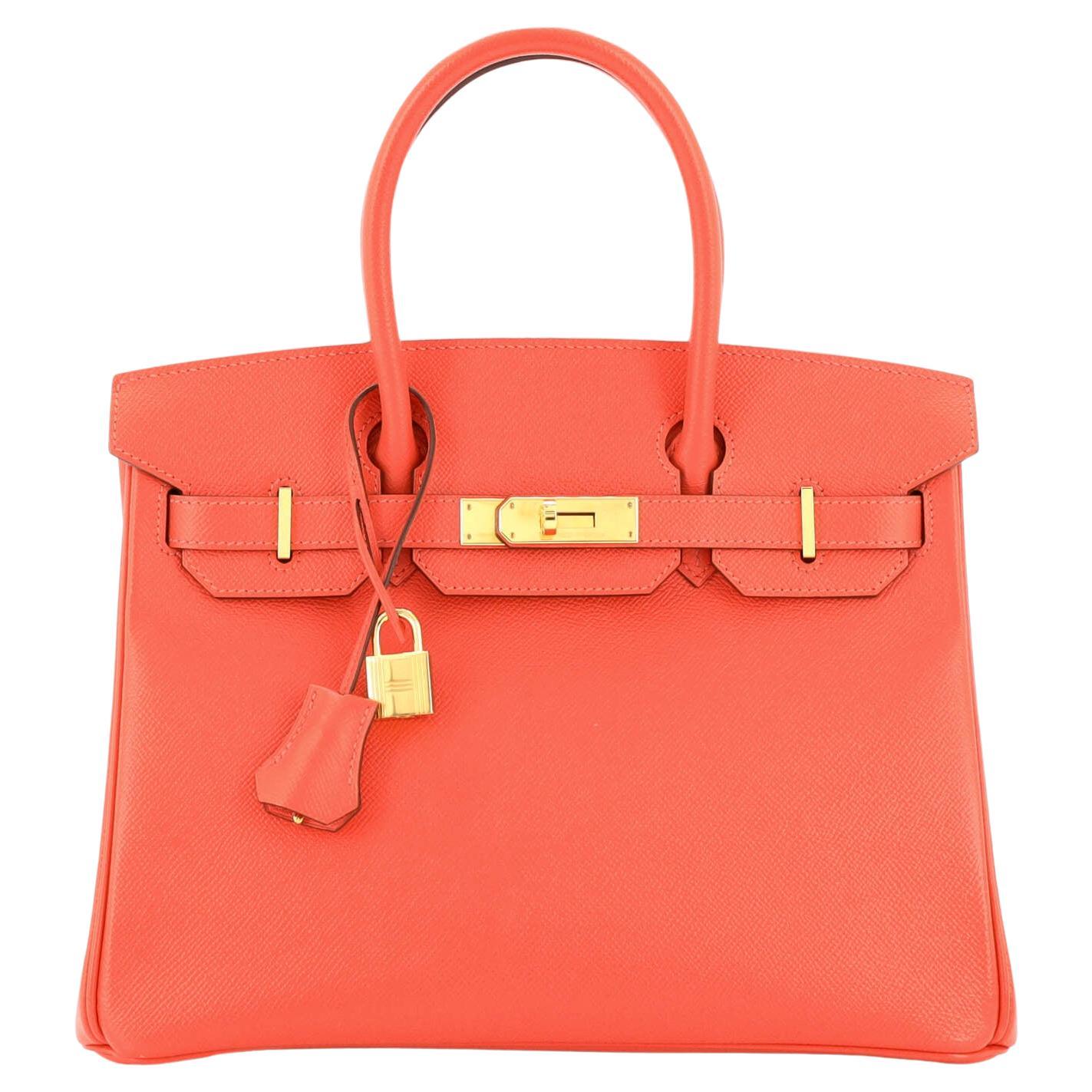 Hermes Birkin Handbag Rose Jaipur Epsom with Gold Hardware 30 For Sale