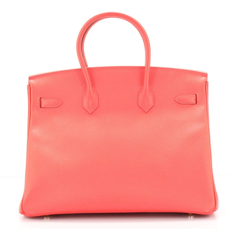 Hermes Birkin Handbag Rose Jaipur Epsom with Gold Hardware 35 For Sale