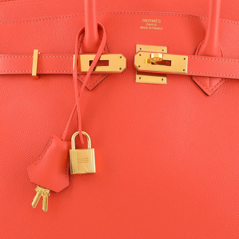 Hermes Birkin HSS 35 Bi-Color Bag Trench / Rose Jaipur Brushed Gold  Hardware at 1stDibs