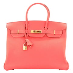 Hermes Birkin Handbag Rose Jaipur Epsom with Gold Hardware 35
