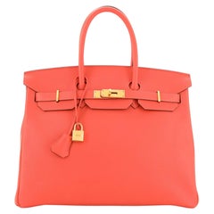 Hermes Birkin Handbag Rose Jaipur Epsom with Gold Hardware 35