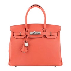 Hermes Birkin Handbag Rose Jaipur Epsom With Palladium Hardware 30