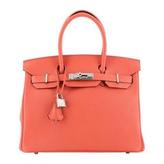 Hermes Birkin Handbag Rose Jaipur Epsom With Palladium Hardware 30 