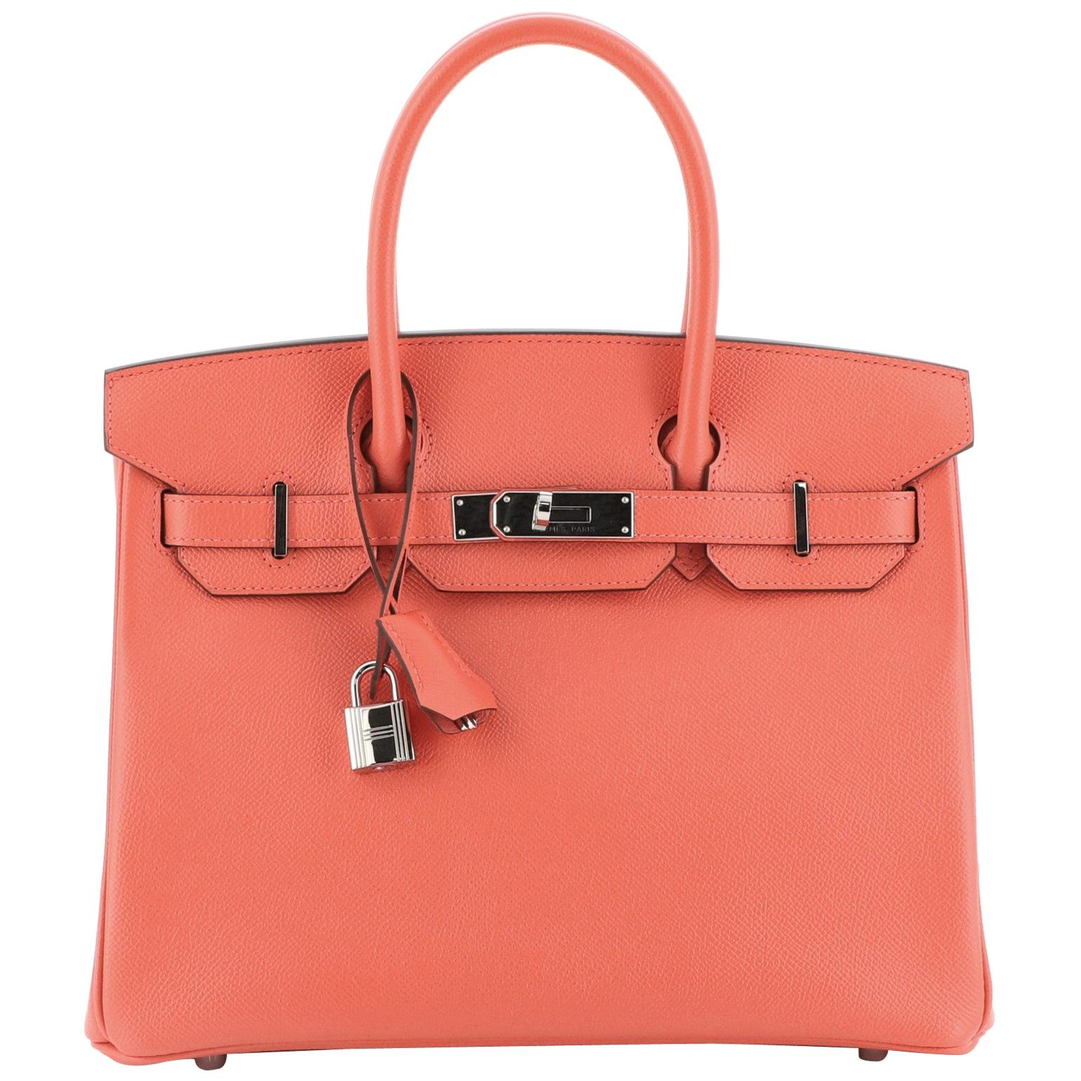 Hermes Birkin Handbag Rose Jaipur Epsom With Palladium Hardware 30 