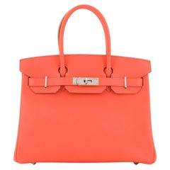 Hermes Birkin Handbag Rose Jaipur Epsom with Palladium Hardware 30