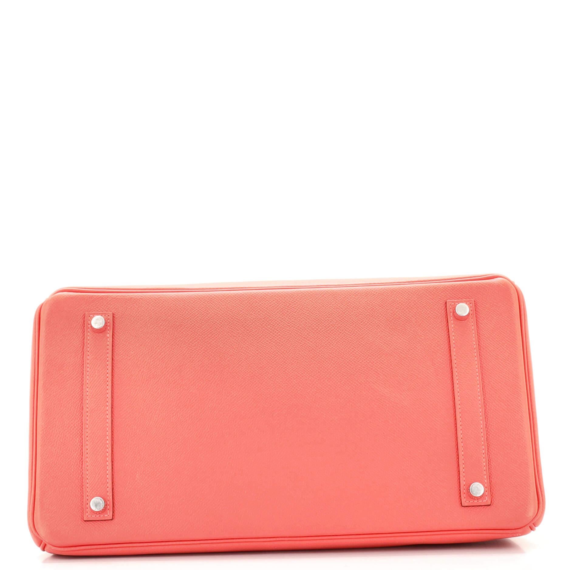 Hermes Birkin Handbag Rose Jaipur Epsom with Palladium Hardware 35 In Good Condition In NY, NY