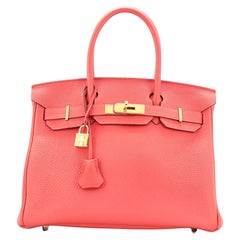 Hermes Birkin Handbag Rose Jaipur Togo With Gold Hardware 30