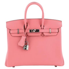 Hermes Birkin Handbag Rose Lipstick Swift With Palladium Hardware 25